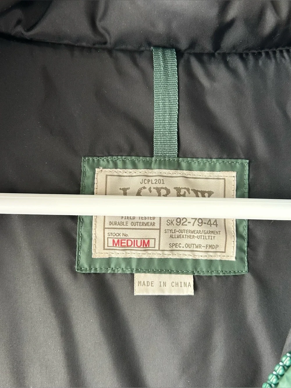 Vintage J. Crew JCPL201 Down Puffer Vest Forest Green Medium